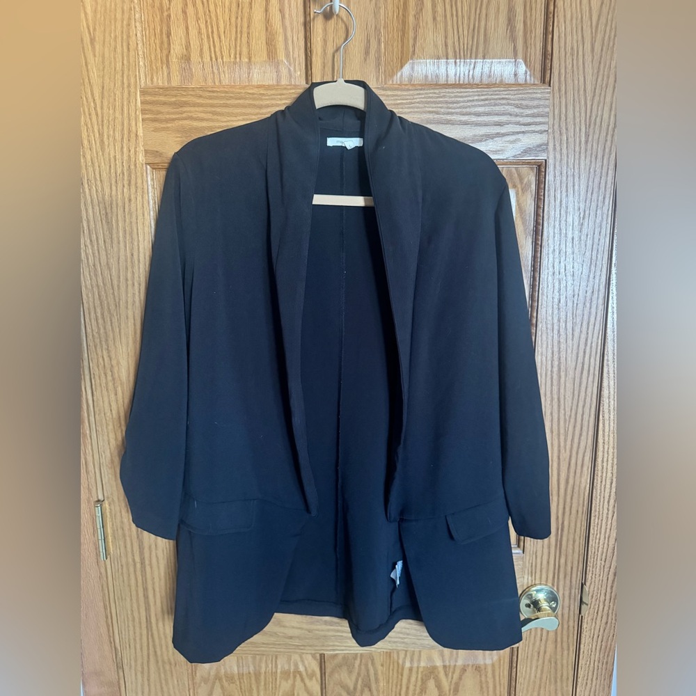 Maurices Classic Black Open 3/4 Sleeve Blazer - Large